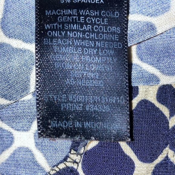 EN FOCUS STUDIO Women’s Dress Dark Blue Tan Patterned. Size 4 - Picture 11 of 12